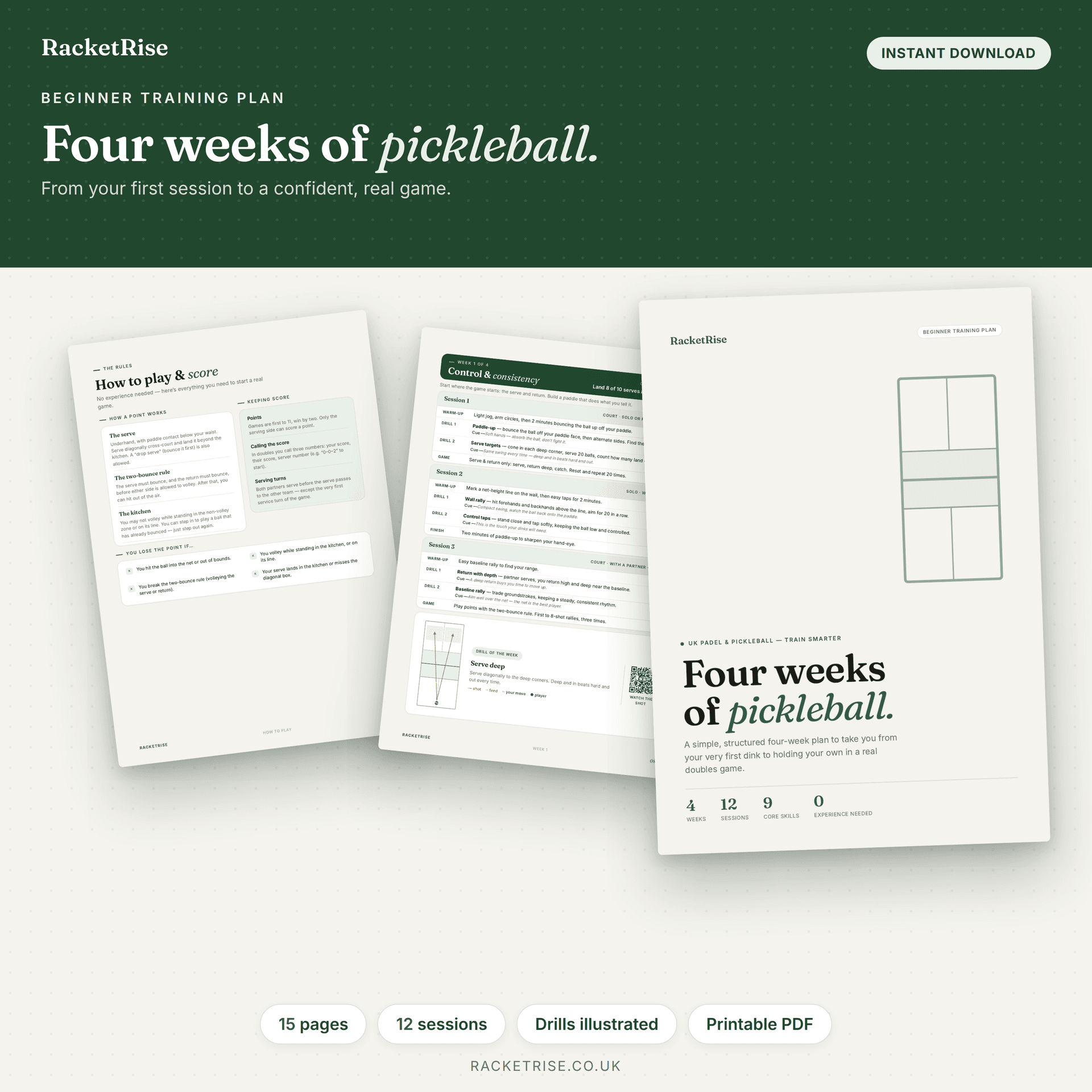 Pickleball Beginner Training Plan — preview